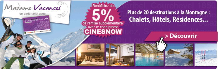 code promo Madame Vacances : 5% de remise* sur votre location avec le code promo CINESNOWCARD